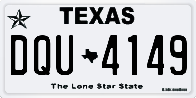 TX license plate DQU4149