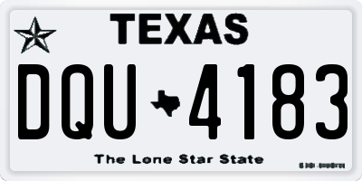 TX license plate DQU4183