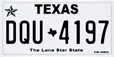 TX license plate DQU4197
