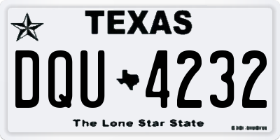 TX license plate DQU4232