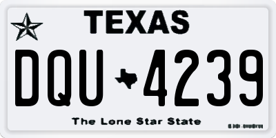 TX license plate DQU4239
