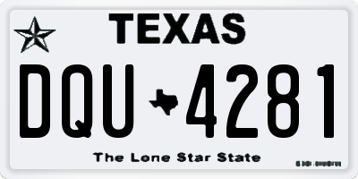 TX license plate DQU4281
