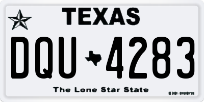 TX license plate DQU4283