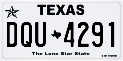 TX license plate DQU4291