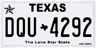 TX license plate DQU4292
