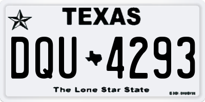 TX license plate DQU4293