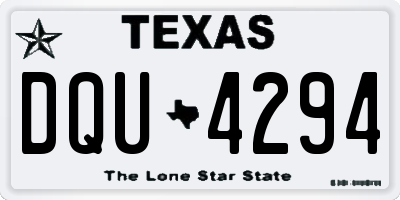 TX license plate DQU4294
