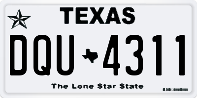 TX license plate DQU4311