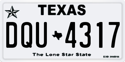 TX license plate DQU4317