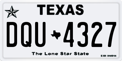 TX license plate DQU4327