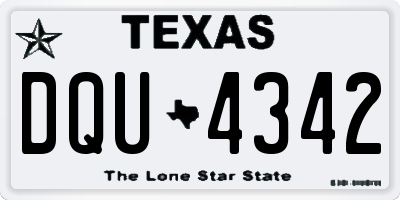 TX license plate DQU4342