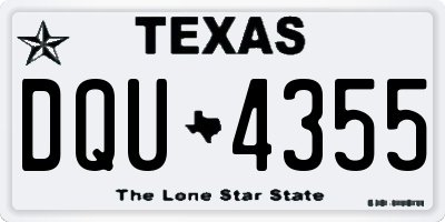 TX license plate DQU4355