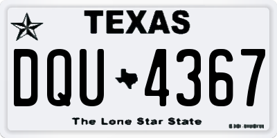 TX license plate DQU4367