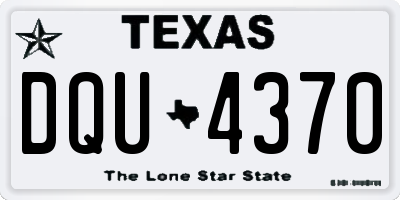 TX license plate DQU4370