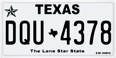 TX license plate DQU4378
