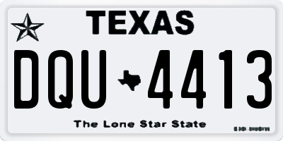 TX license plate DQU4413
