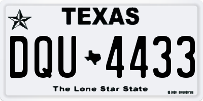 TX license plate DQU4433