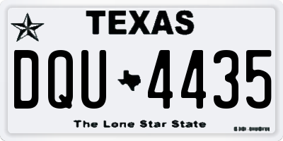 TX license plate DQU4435
