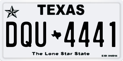 TX license plate DQU4441