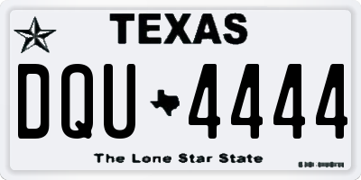 TX license plate DQU4444