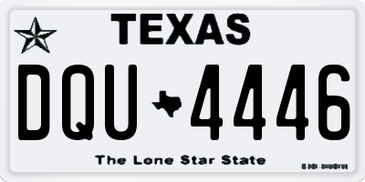 TX license plate DQU4446