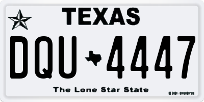 TX license plate DQU4447
