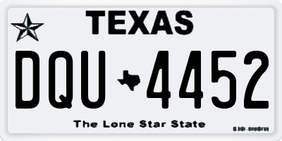 TX license plate DQU4452