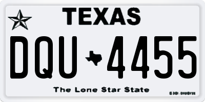 TX license plate DQU4455