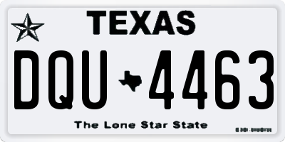 TX license plate DQU4463