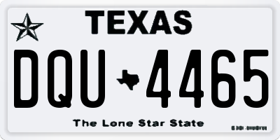 TX license plate DQU4465
