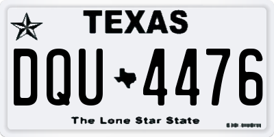 TX license plate DQU4476