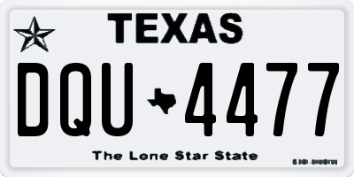 TX license plate DQU4477