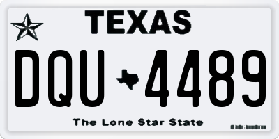 TX license plate DQU4489