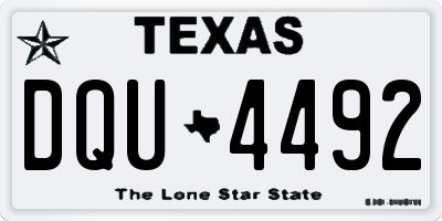 TX license plate DQU4492