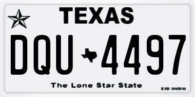 TX license plate DQU4497