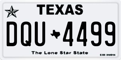 TX license plate DQU4499