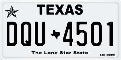 TX license plate DQU4501