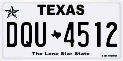 TX license plate DQU4512