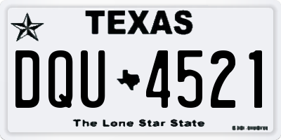 TX license plate DQU4521