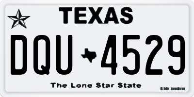 TX license plate DQU4529