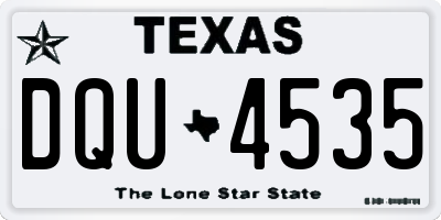 TX license plate DQU4535