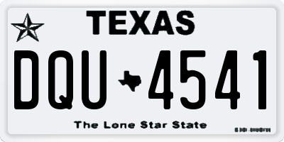 TX license plate DQU4541