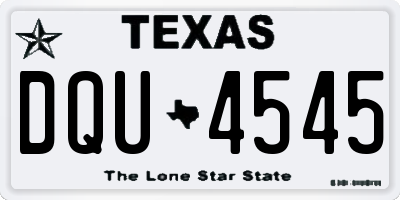 TX license plate DQU4545