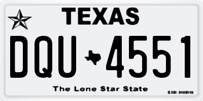 TX license plate DQU4551