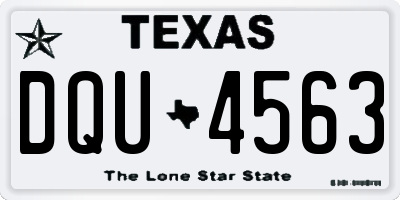 TX license plate DQU4563