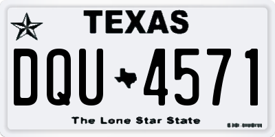 TX license plate DQU4571
