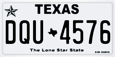 TX license plate DQU4576