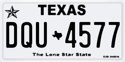 TX license plate DQU4577