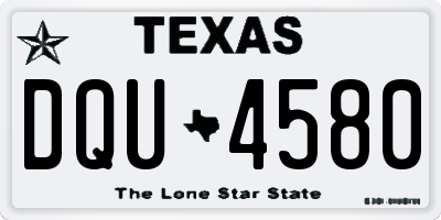TX license plate DQU4580