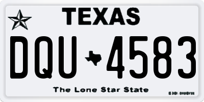TX license plate DQU4583